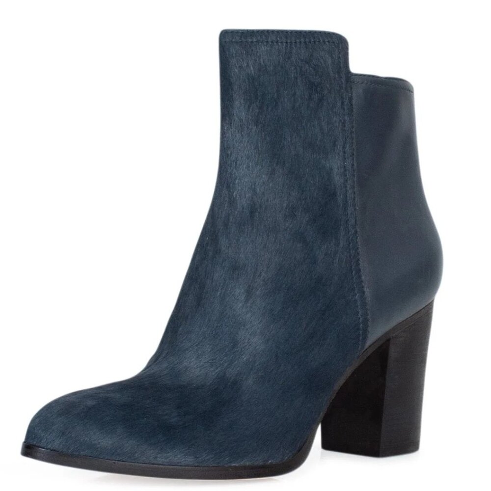 Cole Haan "Zandra" Calf Hair Booties, INDIGO Sz 10